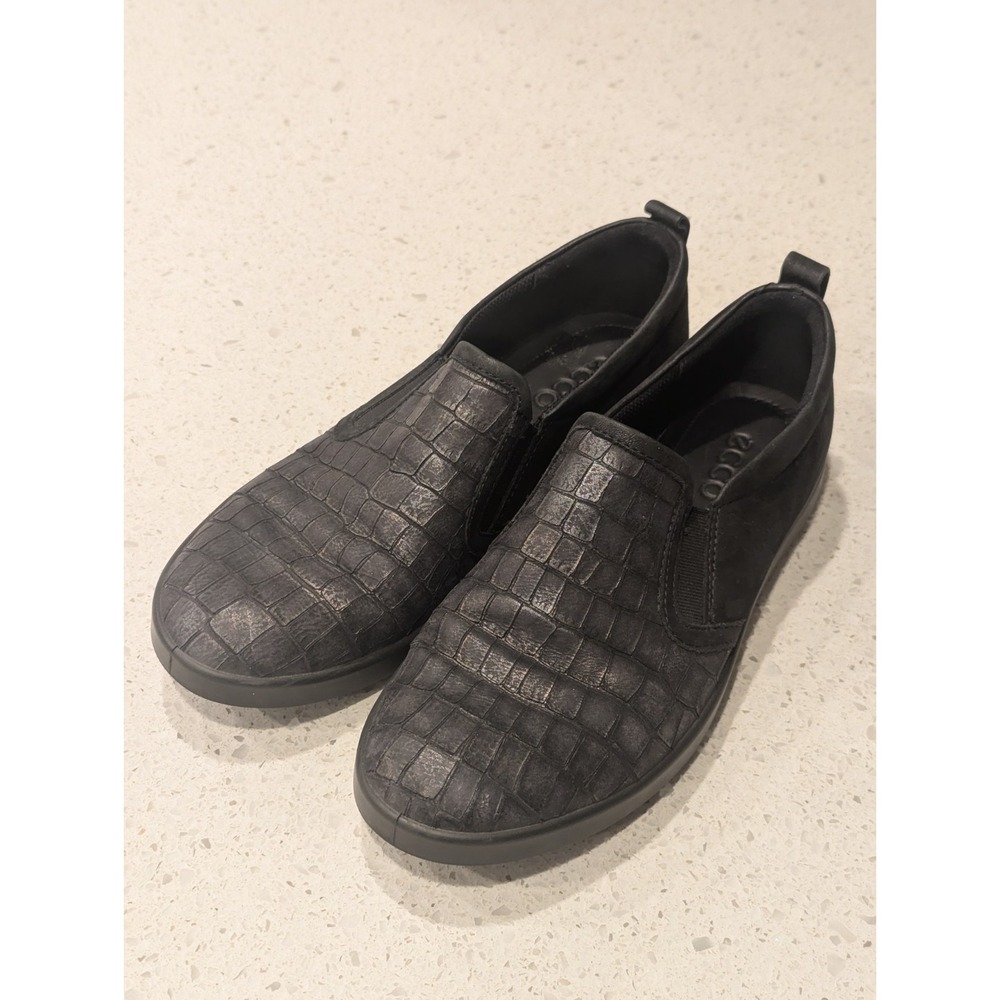 Women's Ecco Aimee Croc Embossed Leather Slip On loafers Shoes Sz 39 US 8 / 8.5 - Picture 3 of 9